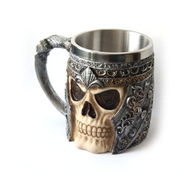 duży kubek - Kufel z Czaszką w Hełmie