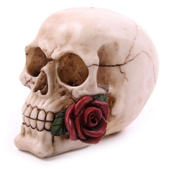 Czaszka z Czerwoną Różą - figurka