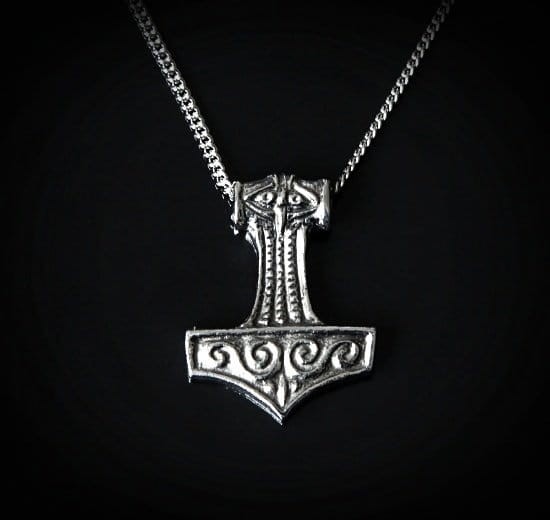 duży Młot Thora - wisior z łańcuszkiem