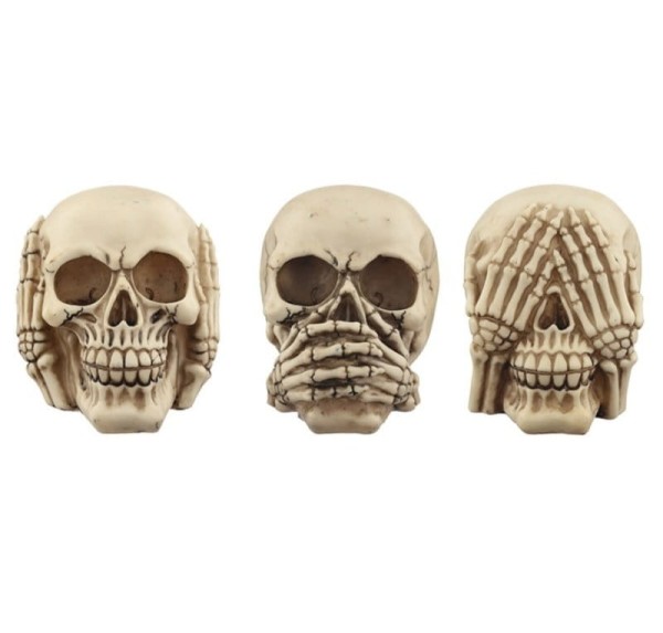 Trzy Mądre Czaszki - duży zestaw figurek