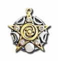 naszyjnik Gwiazda Skellig - pentagram z fazami księżyca