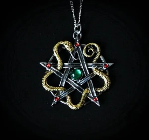 naszyjnik Bogini Minerwa "Sulis Minerva" - pentagram z wężem