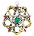 naszyjnik Bogini Minerwa "Sulis Minerva" - pentagram z wężem