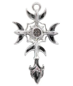 Krzyż Księżycowy "Gothic Moon Cross" - naszyjnik talizman: Mądrość