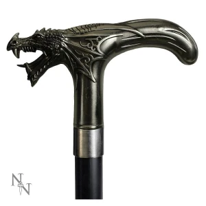 Dragon's Roar - elegancka metalowa laska do podpierania ze smokiem
