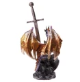 Smok z Tarczą i Stalowym Mieczem - figurka fantasy