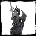 Czarny Smok ze Sztyletem - figurka fantasy z nożem do listów