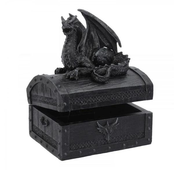 Czarny Smok "Sacred Keeper" - szkatułka ze smokiem