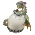 Smocze Jajo z Kryształem i Zielony Smok - figurka fantasy