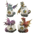 Smocze Jajo z Kryształem i Zielony Smok - figurka fantasy