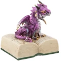 Fioletowy Smok z Książką - figurka fantasy