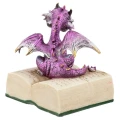 Fioletowy Smok z Książką - figurka fantasy