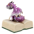 Fioletowy Smok z Książką - figurka fantasy