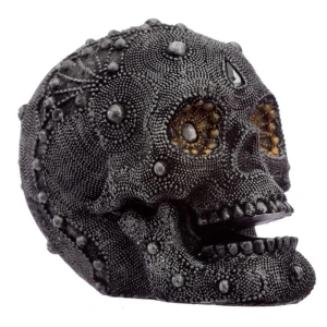 Czaszka ozdobiona koralikami średnia - figurka wys. 9cm