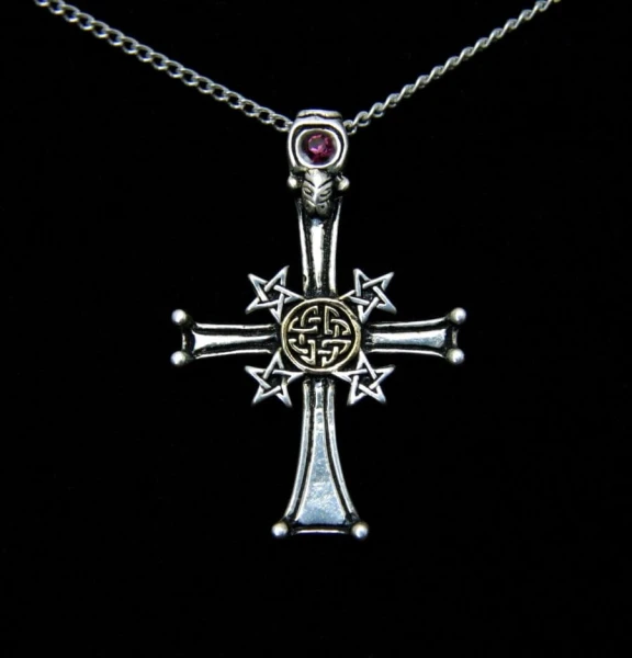 naszyjnik "Celtycki Krzyż z Pentagramami", seria: Forbidden - amulet ochronny