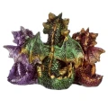 Trzy Kolorowe Smoki z Książką - figurka fantasy
