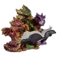 Trzy Kolorowe Smoki z Książką - figurka fantasy