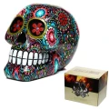 Meksykańska Czaszka w Kwiaty Sugar Skull - figurka