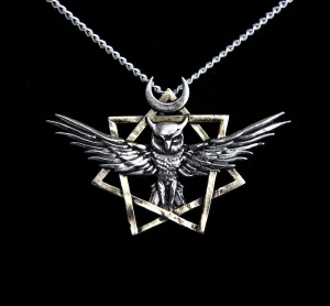 Sowa i Półksiężyc - naszyjnik "Chowańce Czarownic" Amulet Strażnika