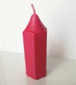 Świeca całkowicie różowa, sześciobok o wys. 12 cm