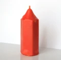Świeca całkowicie pomarańczowa, sześciobok o wys. 12 cm
