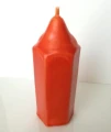 Świeca całkowicie pomarańczowa, sześciobok o wys. 12 cm