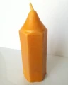 Świeca całkowicie żółta, sześciobok o wys. 12 cm