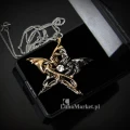 Naszyjnik Dwa Smoki ułożone w gwiazdę, pentagram - "Draca Stella" - seria: Carpe Noctum Anne Stokes. Talizman pomyślności i przyjaźni.