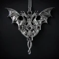 gotycki naszyjnik Dwa Smoki Duos Celtica - seria: Carpe Noctum Anne Stokes, talizman amulet na szczęście