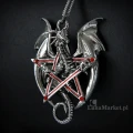 wisiorek Smok z Pentagramem naszyjnik Pentadraca - seria: Carpe Noctum Anne Stokes, talizman amulet Wiara w Siebie