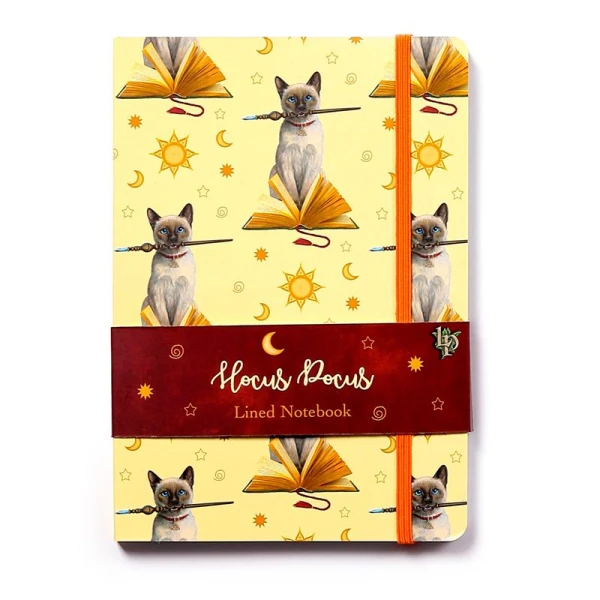 Magiczny Kot Czarownicy - notes w linie, spinany gumką