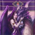 Anioł i Fioletowy Smok "Dragona Sanctuary" magiczny portfel z obrazkiem Nemesis Now