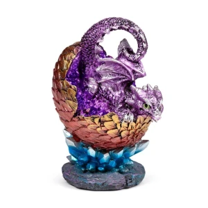 Fioletowy Smok Wykluwający się z Jaja - figurka fantasy