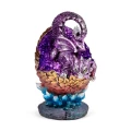 figurka w stylu fantasy - Fioletowy Smok wykluwający się z jaja, smocze jajo