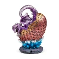 figurka w stylu fantasy - Fioletowy Smok wykluwający się z jaja, smocze jajo