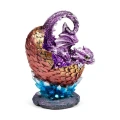 figurka w stylu fantasy - Fioletowy Smok wykluwający się z jaja, smocze jajo